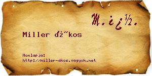 Miller Ákos névjegykártya