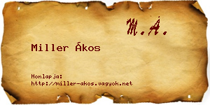 Miller Ákos névjegykártya